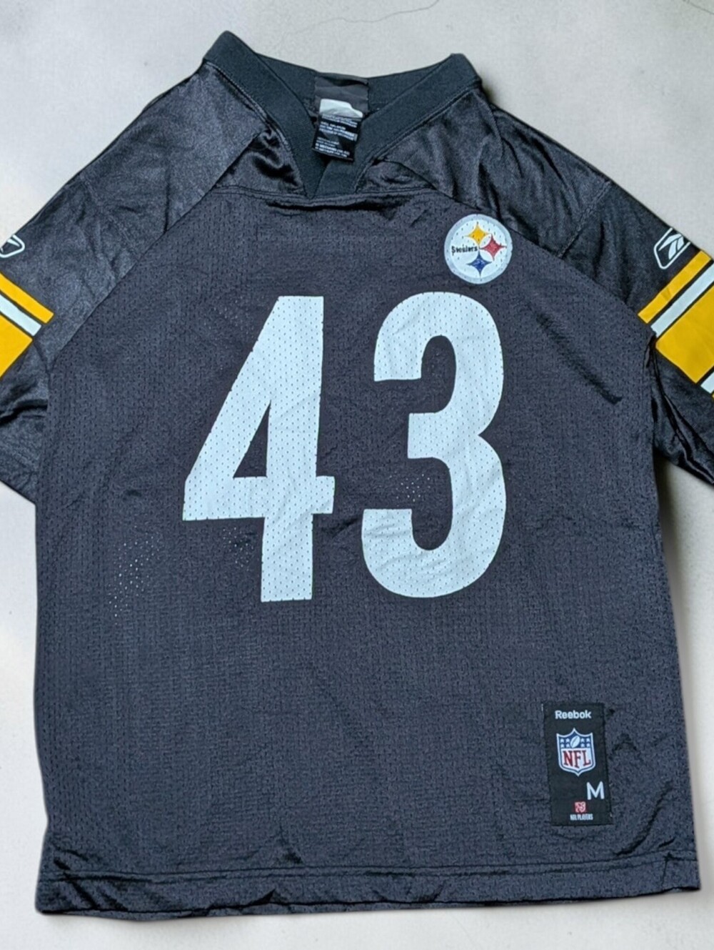 Vintage NFL Team Apparel Reebok Troy Polamalu #43 Pittsburgh Steelers NFL Medium